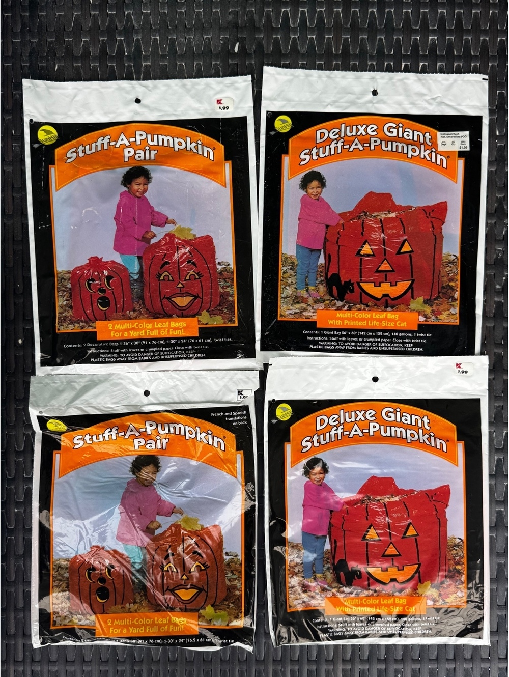 Lot of 4 Vintage 90s Halloween Jack O’Lantern Leaf Bags [COPY]